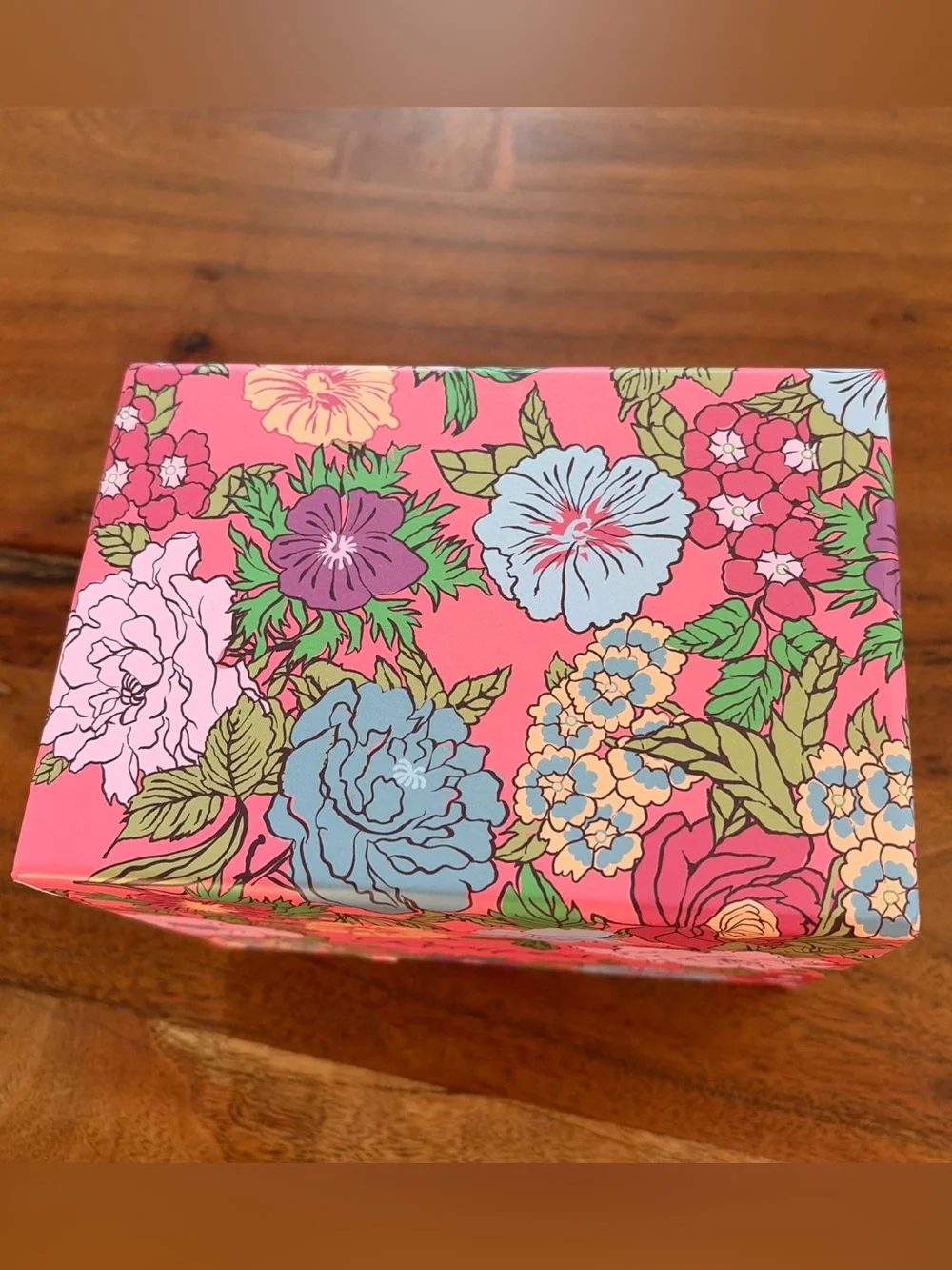 Vera Bradley Recipe Box Cards Set Vibrant Gardenias Pink Floral Kitchen NWOT
